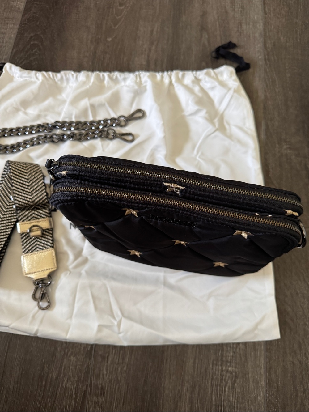 MZ Wallace Embroidered Stars Bowery Crossbody Bag - Picture 6 of 8